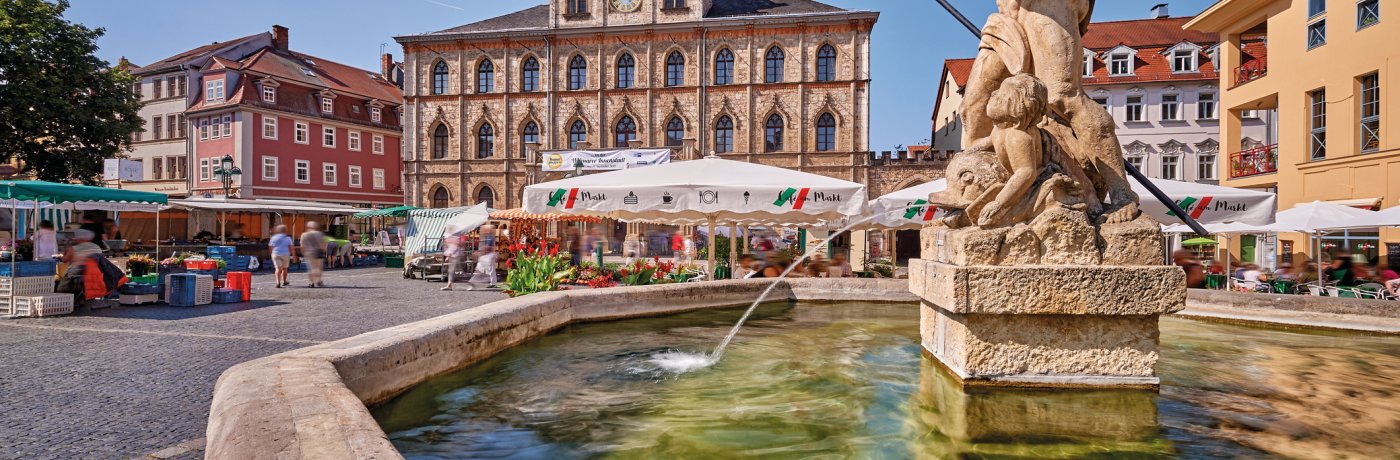 Marktplatz in der Weimarer Altstadt