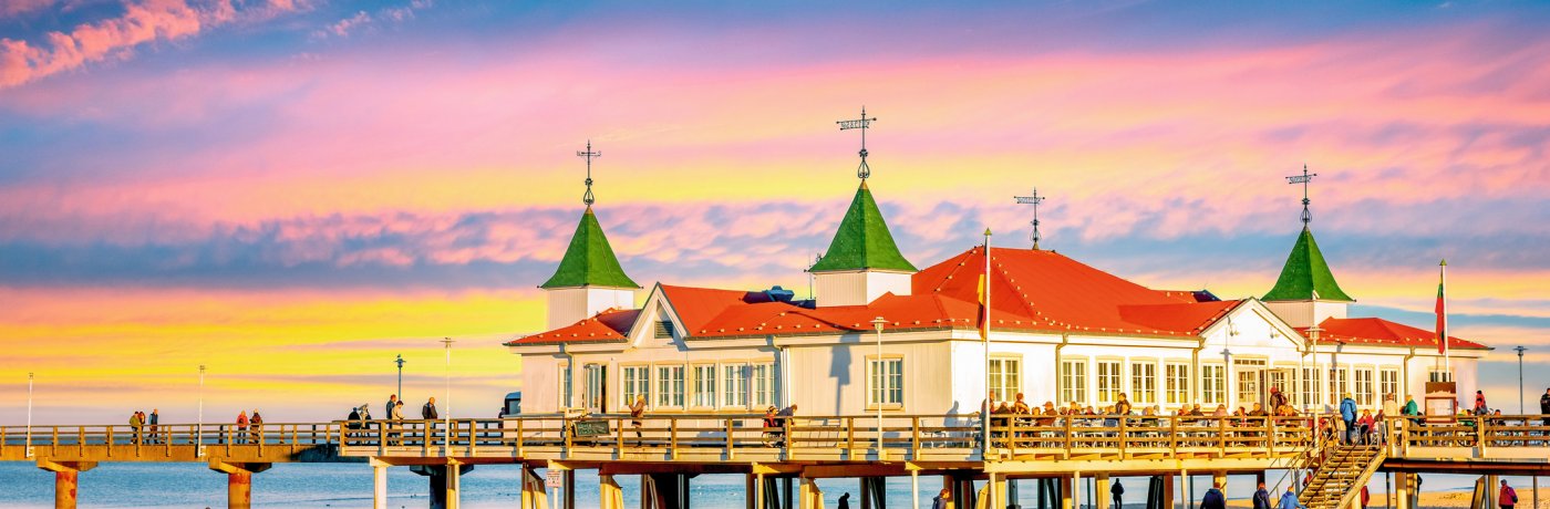 Seebrücke Ahlbeck im Abendlicht
