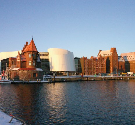 Winterliche Hafeninsel in Stralsund © Tourismuszentrale Stralsund